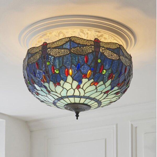 Endon 111899 - Stropní svítidlo Tiffany DRAGONFLY 3xE27/10W/230V pr. 50 cm