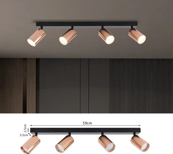 Immax NEO 08303L - Bodové svítidlo PUNTO 4xGU10/9W/230V rose gold