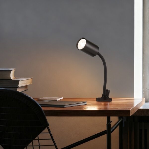 Immax NEO 08293L - Flexibilní lampa s klipem PUNTO 1xGU10/9W/230V černá