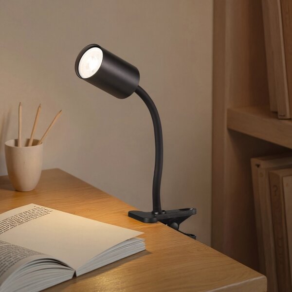 Immax NEO 08293L - Flexibilní lampa s klipem PUNTO 1xGU10/9W/230V černá