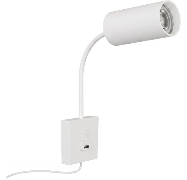 Immax NEO 08296L - Nástěnná lampa s USB PUNTO 1xGU10/9W/230V bílá