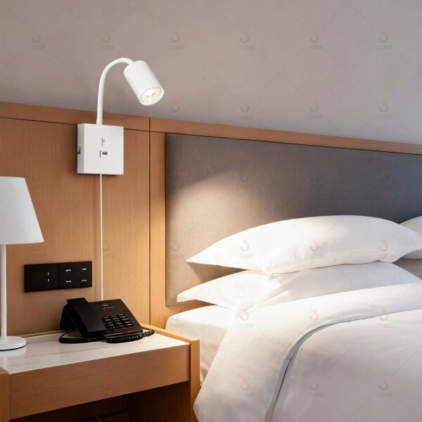 Immax NEO 08296L - Nástěnná lampa s USB PUNTO 1xGU10/9W/230V bílá