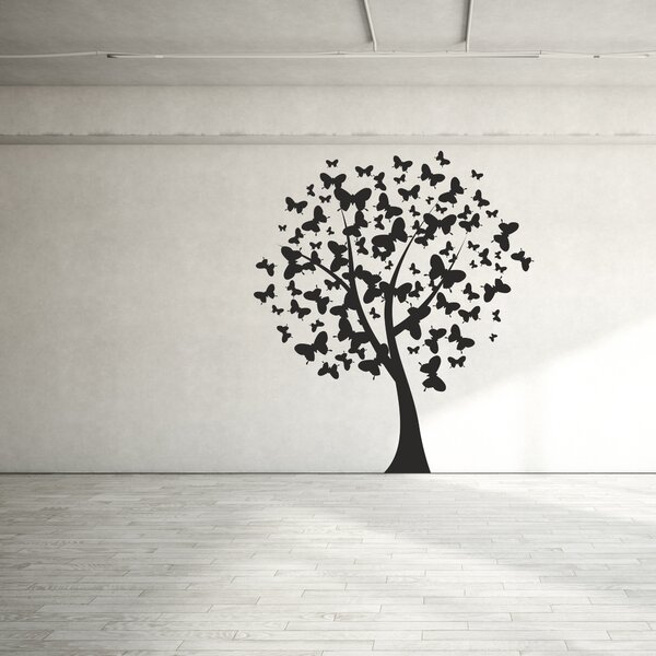 Samolepka na zeď - Motýlí strom (51x60 cm)