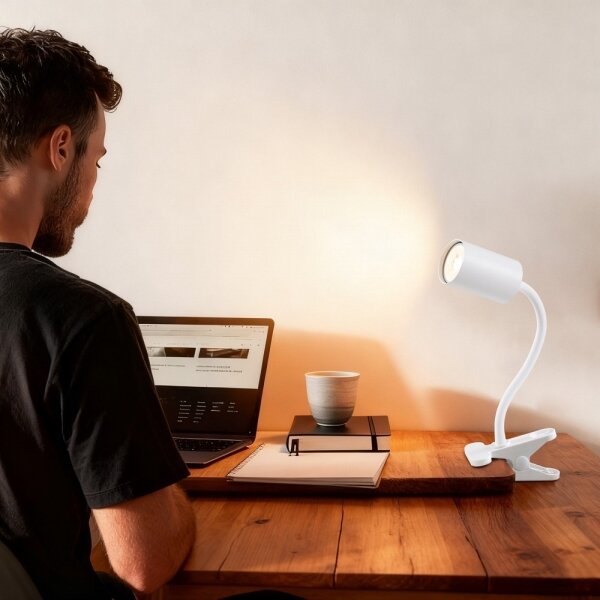 Immax NEO 08294L - Flexibilní lampa s klipem PUNTO 1xGU10/9W/230V bílá