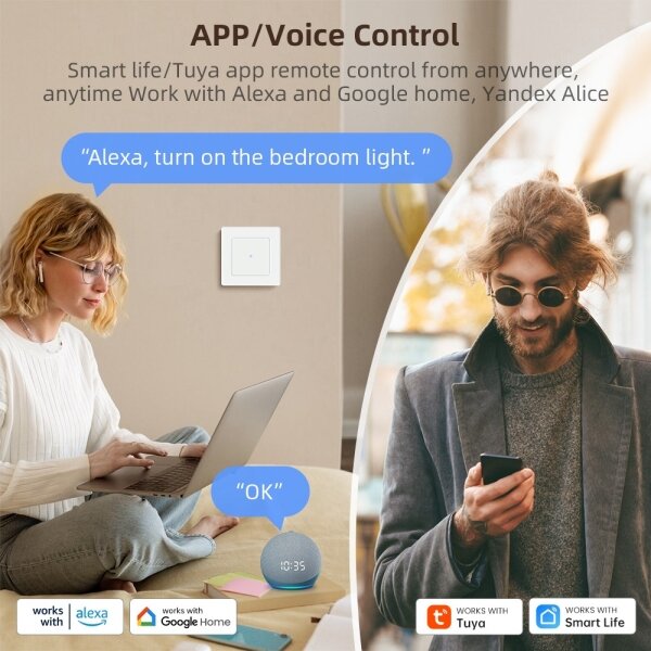 Immax NEO 07550L - Vypínač 2-tlačítkový SMART 230V