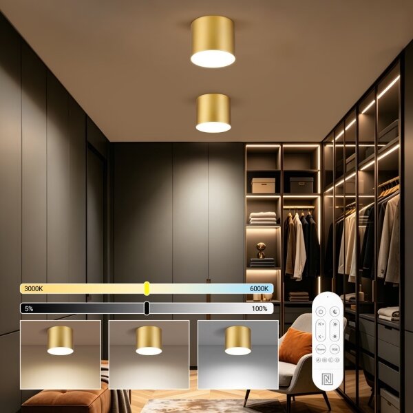 Immax NEO 07318L - LED Stm stropní sv RONDATE 32W/230V 16,5 cm Wi-Fi Tuya zlatá