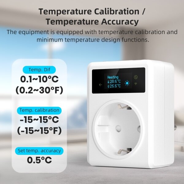 Immax NEO 07811L - Chytrá zásuvka s teploměrem F 3680W Wi-Fi