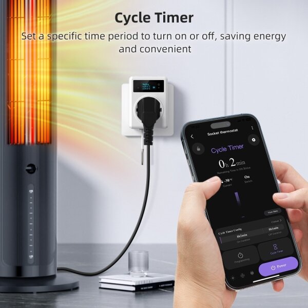Immax NEO 07811L - Chytrá zásuvka s teploměrem F 3680W Wi-Fi