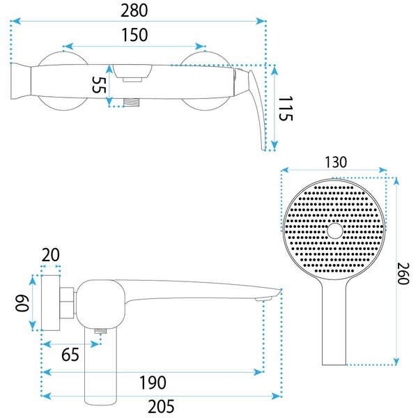 Koupelnová baterie PREMIUM REA Como Brush Gold