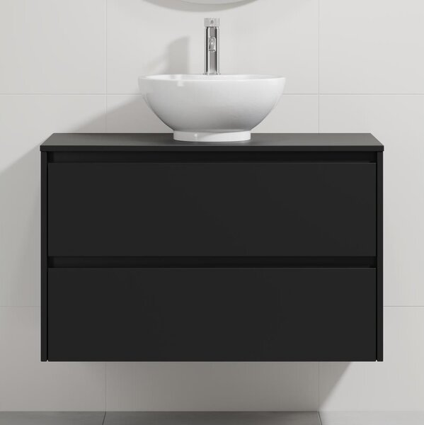 Koupelnová skříňka s umyvadlem TRONDHEIM/DRAMMEN 90x57x46 cm černá/bílá