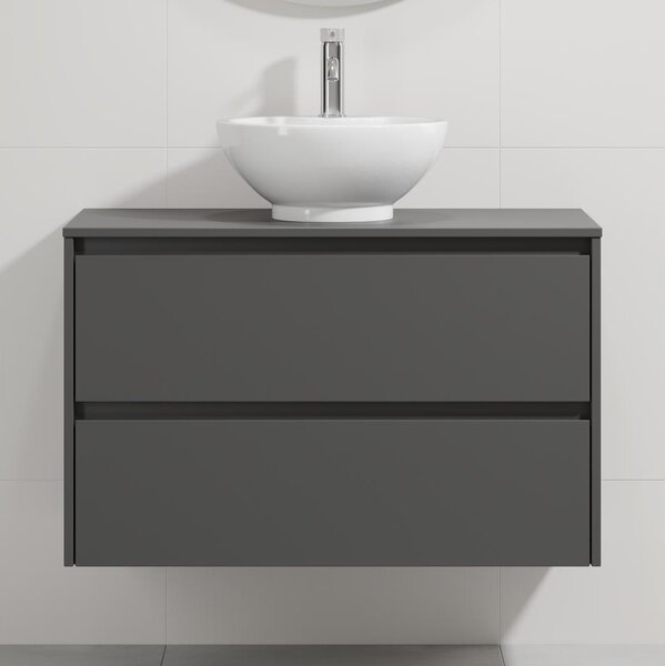 Koupelnová skříňka s umyvadlem TRONDHEIM/DRAMMEN 90x57x46 cm antracit/bílá
