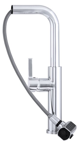 Gamma Rotary, vysoká dřezová baterie s výsuvným výtokem h-415, chromová, GMA-BR-CH