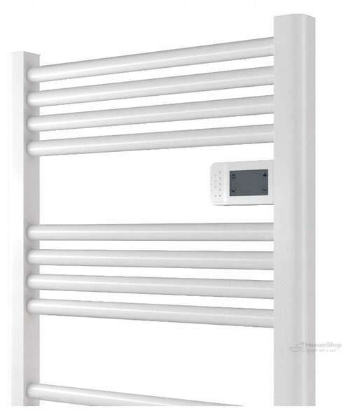 Erga Pago, elektrické topné těleso 540x960 mm s digitálním termostatem, 500W, bílá matná, ERG-LAV-GRZE-E-ALU-960540-WH