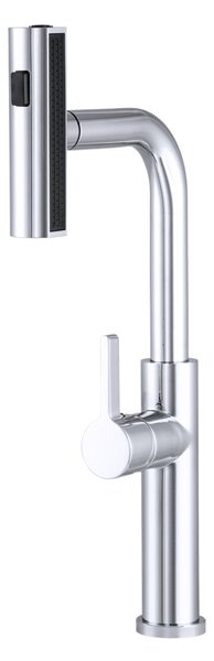 Gamma Rotary, vysoká dřezová baterie s výsuvným výtokem h-415, chromová, GMA-BR-CH