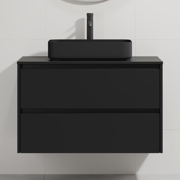 Koupelnová skříňka s umyvadlem TRONDHEIM/LJORDAL 90x57x46 cm černá