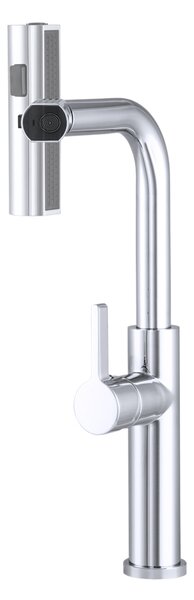 Gamma Rotary, vysoká dřezová baterie s výsuvným výtokem h-415, chromová, GMA-BR-CH