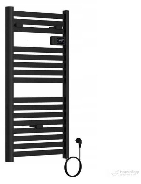 Erga Pago, elektrické topné těleso 960x540 mm s digitálním termostatem, 500W, černá matná, ERG-LAV-GRZE-E-ALU-960540-BK