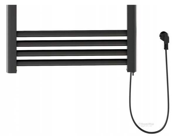 Erga Pago, elektrické topné těleso 960x540 mm s digitálním termostatem, 500W, černá matná, ERG-LAV-GRZE-E-ALU-960540-BK