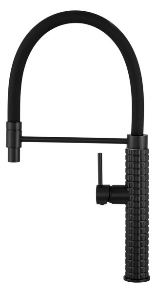 Gamma Full Pro, vysoká dřezová baterie s elastickým ramenem, černá matná, GMA-BFLP-BK