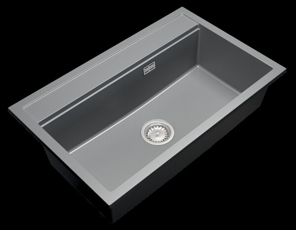 Gamma Advance, 1-komorový granitový dřez 805x505x210 mm, šedá, GMA-ZLE000119