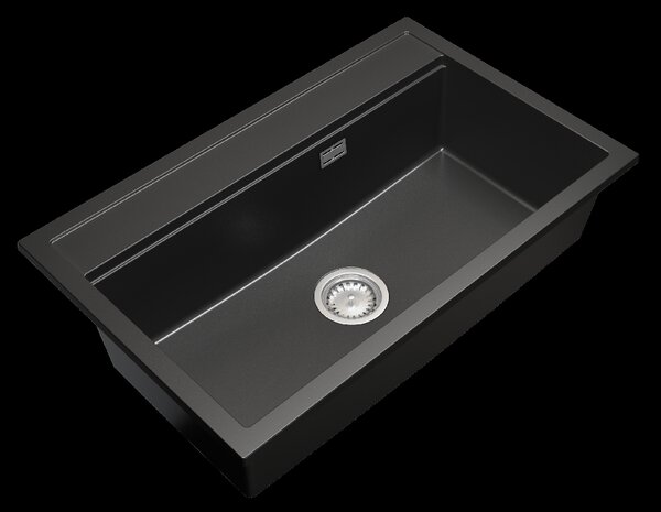 Gamma Advance, 1-komorový granitový dřez 805x505x210 mm, černá, GMA-ZLE000120