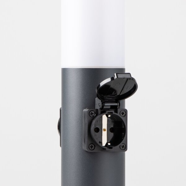 Brilagi -Venkovní lampa se 2 zásuv. SCHUKO NOVA 1xE27/15W/230V 40 cm IP44 antrac
