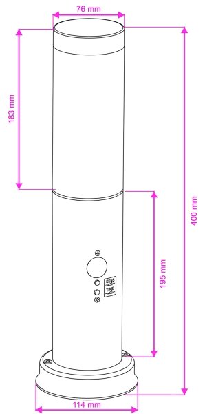 Brilagi - Venkovní lampa se senzorem NOVA 1xE27/15W/230V 40 cm IP44 matný chrom
