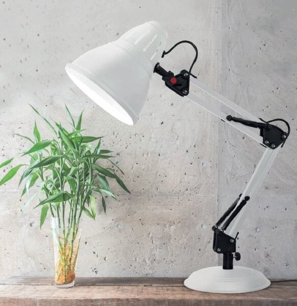 ACA DECOR Retro stolní lampa UFFICIO, stříbrná