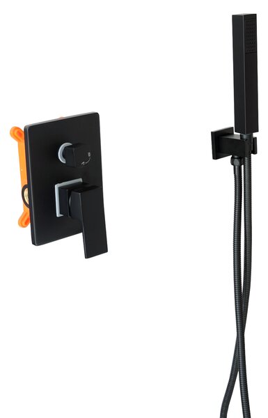 Gamma ZN6, podomítková sprchová souprava s dešťovou a ruční sprchovou hlavicí, černá matná, GMA-ZN6-BK