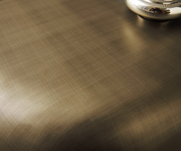 DELIFE Konferenční stolek Sagana 120x80 cm kovová zlatá s reliéfním sklem taupe