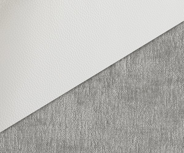 DELIFE Jídelní židle Clea-Flex kombinace materiálů pravá kůže bílá stříbrně šedá podnož ve tvaru kříže bílá 360° otočný houpací funkce