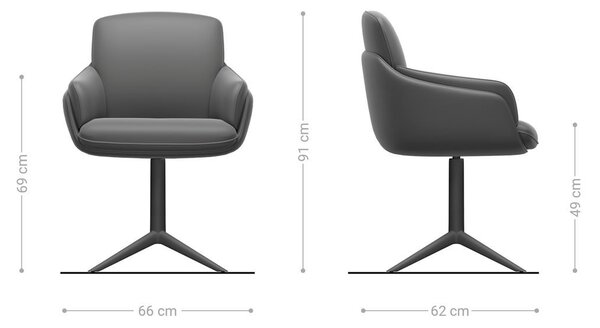 DELIFE Jídelní židle Luan-Flex s područkami kombinace materiálů pravá kůže bílá pastelově modrá bílá podnož otočná o 360° houpací funkce