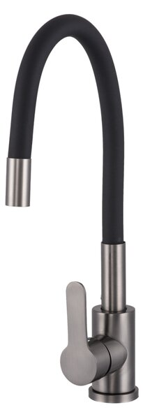 Gamma Flex 2000, stojánková dřezová baterie s flexibilním ramenem, černá-grafitová, GMA-BFX-2000GM