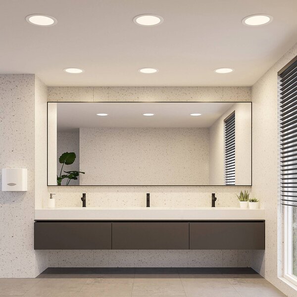 PRIOS Prios LED vestavné svítidlo Cadance, bílé, 24 cm, sada 10 ks,, stmívatelný, Bílá / opál, Koupelna, Hliník, Moderní, Zapuštěné kulaté