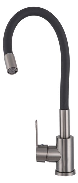 Gamma Flex 2000, stojánková dřezová baterie s flexibilním ramenem, černá-grafitová, GMA-BFX-2000GM