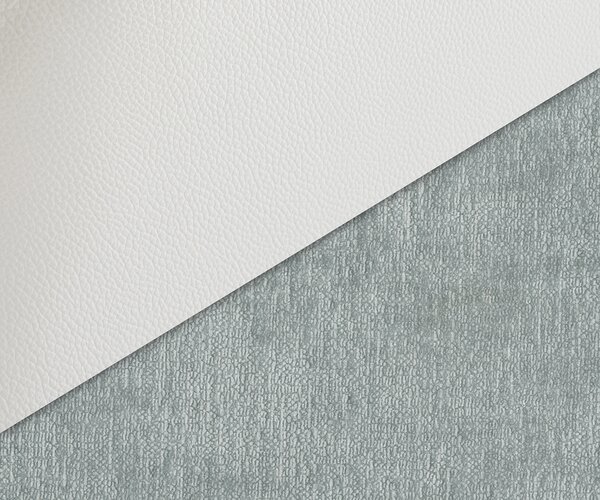 DELIFE Jídelní židle Clea-Flex kombinace materiálů pravá kůže bílá pastelově modrá podnož ve tvaru kříže bílá 360° otočný houpací funkce