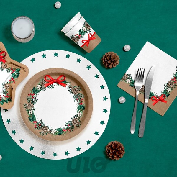 Ubrousky v sadě 20 ks 33x33 cm Christmas Bow – Homéa