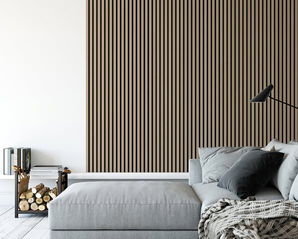 Akustický panel s dřevěnou dýhou - dekor dub natural | 260 x 56 cm | RAK001 | .cz