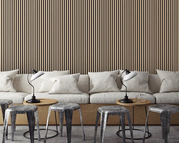 Akustický panel s dřevěnou dýhou - dekor dub natural | 260 x 56 cm | RAK001 | .cz
