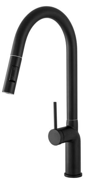 Gamma Vera, vysoká dřezová baterie s výsuvným výtokem h-550, černá matná, GMA-BV-BK