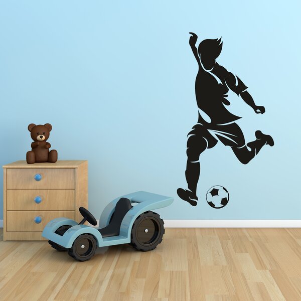 Samolepka na zeď - Kopající fotbalista (52x95 cm) - PopyDesign