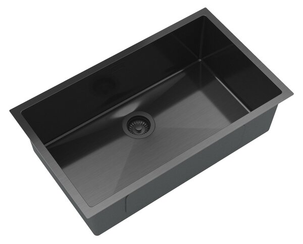 Gamma Gamma, 1-komorový nerezový dřez 750x450x210 mm, černá, GMA-S7545-BK