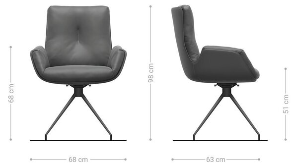 DELIFE Jídelní židle Clea-Flex kombinace materiálů tmavě béžová křížová podnož zúžená černá otočný o 180°