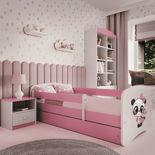Kocot kids Dětská postel Babydreams panda růžová, varianta 70x140, bez šuplíků, bez matrace