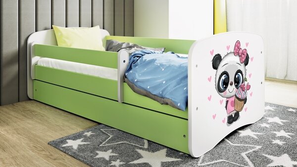 Kocot kids Dětská postel Babydreams panda zelená, varianta 70x140, bez šuplíků, bez matrace