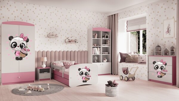 Kocot kids Dětská postel Babydreams panda růžová, varianta 70x140, bez šuplíků, bez matrace