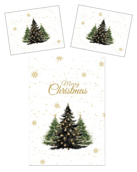 3D povlečení z mikrovlákna MERRY TREES bílé Rozměr povlečení: 2 ks 70 x 90 cm | 140 x 200 cm