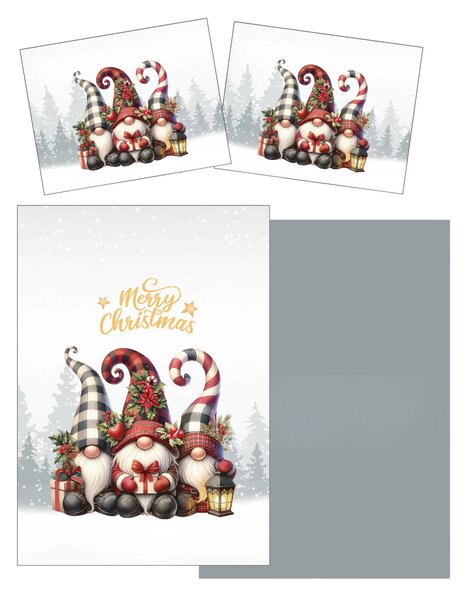 3D povlečení z mikrovlákna TRIO GNOMES barevné Rozměr povlečení: 2 ks 70 x 90 cm | 140 x 200 cm