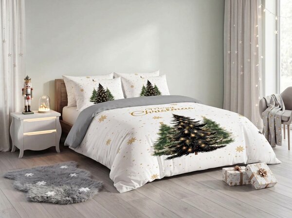 3D povlečení z mikrovlákna MERRY TREES bílé Rozměr povlečení: 2 ks 70 x 90 cm | 140 x 200 cm
