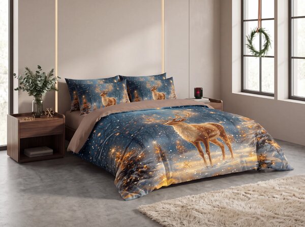 3D povlečení z mikrovlákna STARLIGHT DEER barevné Rozměr povlečení: 2 ks 70 x 90 cm | 140 x 200 cm